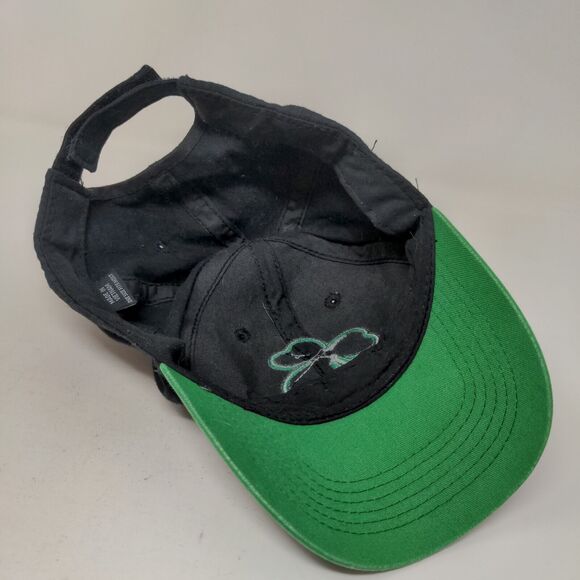 Unbranded Men's Strapback Hat Black Green OSFM Embroidered Clover Logo - Picture 6 of 7